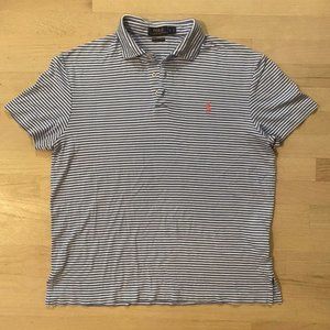 Polo Ralph Lauren Pima Soft Touch blue & white striped polo size Large